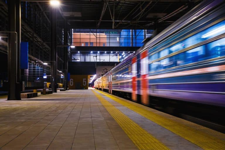 train going through station