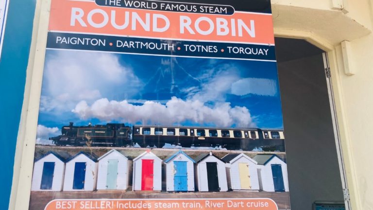 Round Robin poster with steam train